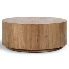 Layne Round Coffee Table, Light Brown-Furniture - Accent Tables-High Fashion Home Round Drum Coffee Table, Lodge Lighting, Drum Coffee Table, Round Wood Coffee Table, Oak Coffee Table, Rustic Lodge, Coffee Table Wayfair, Modern Furniture Living Room, Warm Brown