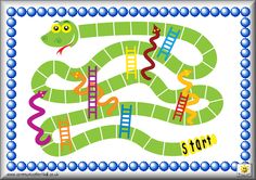 a snake game with ladders and snakes on it