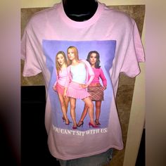 Super Cute & Iconic Mean Girls Y2k Pink T-Shirt It’s A Size Small But It Runs Large Could Also Fit A Medium From A Clean Smoke Free Pet Free Home I Accept Most Reasonable Offers And Ship Same Or Next Business Day 90s Fan Merchandise T-shirt, 90s Inspired Streetwear T-shirt, Pink Pop Culture Tops For Spring, Pink Relaxed Fit Top In Pop Culture Style, Pink Relaxed Fit Top For Pop Culture, Spring Pink Pop Culture Tops, 90s Inspired Pink Fitted T-shirt, 90s Style Streetwear T-shirt, Pink Pop Culture Top With Funny Print