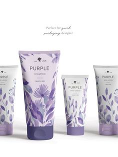 three different types of purple hand creams