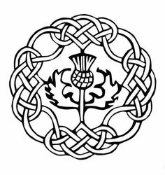 a celtic knot with an anchor in the center