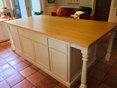 A kitchen island from Worthy's Run Furniture is a great way to transform your kitchen without the mess or expense of a kitchen remodel! Cabinet specifications: Cabinet Dimensions with Top: 108"W x 60" (Please Note: The price does not necessarily reflect the island shown in the pictures on this listing. Most of our custom-built islands have several added features and upgrades which makes it difficult to post a price. We will be happy to work with you on a design and a price that suits your needs and desires) We make this island custom to your preferences and design choices. These cabinets can be easily fitted with wastebasket pullouts, roll-out shelves, and cutlery inserts.  Please message us to contact one of our designers for custom sizes, colors, and add-ons! The countertop will ship una Bespoke Kitchen Island, Roll Out Shelves, Custom Kitchen Island, Diy Kitchen Renovation, Kitchen Island With Seating, Cabinet Dimensions, Island With Seating, Bespoke Kitchens, Custom Cabinetry