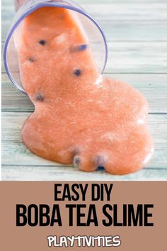 an easy diy boba tea slime playtime recipe for kids to make