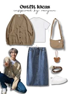 Fashion Idol, Casual Day Outfits, Cool Outfits For Men, Ulzzang Fashion, Blue Outfit, Kpop Outfits, Casual Style Outfits, Hijab Fashion