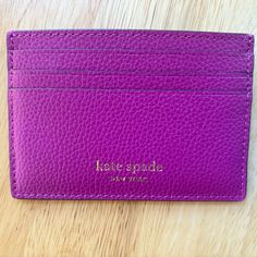 Kate Spade Credit Card Id Holder Brand New With Tag Color: Magenta Measurements: 3” Inches X 4 1/4” Inches Note: $777 Noted In Original Price Is A Generic Number As This Is Required To Be Completed. By Poshmark. Original Price Is Unknown. X Posted. No Trades Disney Wallet, Kate Spade Minnie Mouse, Kate Spade Clutch, Gold Wallet, Slim Leather Wallet, Bags Kate Spade, Color Magenta, Card Id, Credit Card Wallet