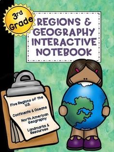 These interactive notebook pages are aligned to the following Florida 3rd Grade standards: SS.3.G.1.3 Label the continents and oceans on a world map. SS.3.G.1.4 Name and identify the purpose of maps (physical, political, elevation, population). SS.3.G.2.2 Identify the five regions of the United States. SS.3.G.2.3 Label the states in each of the five regions of the United States. SS.3.G.2.4 Describe the physical features of the United States, Canada, Mexico, and the Caribbean.SS.3.G.2.5 Identify Geography Interactive Notebook, 3rd Grade Standards, Interactive Notebooks Social Studies, 3rd Grade Social Studies, Social Studies Notebook, Continents And Oceans, The Continents, Notebook Pages, Physical Features