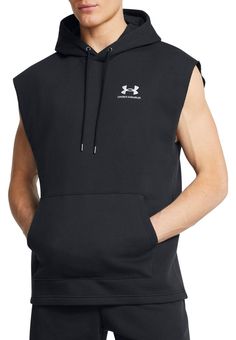 Fit & Design: Regular fit hoodie Ultra-soft, mid-weight cotton-blend fleece with brushed interior for extra warmth Front kangaroo pocket Side-vent hem Sleeveless design for total mobility Additional Details: Machine wash cold with like colors Do not bleach Tumble dry low Do not iron Do not use softeners Do not dry clean Street Clothes, Shirts For Leggings, Gym Gear, Sleeveless Hoodie, Street Outfit, Athletic Apparel, Comfy Hoodies, Workout Hoodie, Athletic Outfits