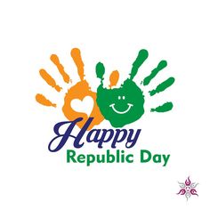 happy republic day with hand prints