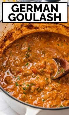 a pot of german goulash. Beef Goulash Recipes, Hungarian Goulash Recipes, Best Goulash Recipes, Braised Beef Stew, Rich Beef Stew, Easy Beef Stew Recipe, Spaetzle Recipe, Hungarian Goulash