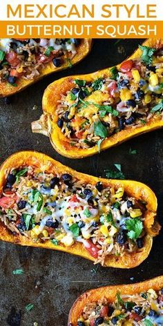 mexican style butternut squash with black beans and rice