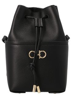 100% Calfskin Calf Leather Bag With Removable Pouch, Calf Leather Pouch Bag With Removable Pouch, Formal Leather Pouch With Gold-tone Hardware, Salvatore Ferragamo Handbags, Ferragamo Bag, Salvatore Ferragamo Bags, Bags Leather Handbags, Mini Bucket Bags, Mini Bucket