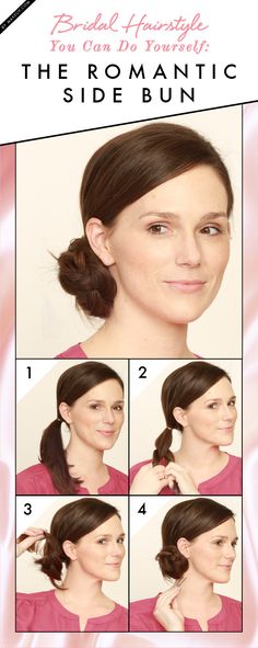 This pretty side bun adds a little bit of whimsy without a lot of effort. You won’t need anyone else to help to achieve this look, and you’ll look amazing. Bridal Side Bun, Side Bun Tutorial, Braids Side, Side Braid With Bun, Chignon Updo, Side Bun Hairstyles, Side Updo, Hair Updos Tutorials, Wedding Guest Makeup