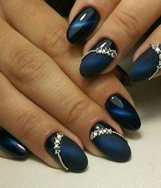 Cobalt Blue Nails, Blue Nail Art Designs, Blue Gel Nails, Gel Pedicure, Blue Nail Art, Nails Design With Rhinestones, Blue Nail Designs