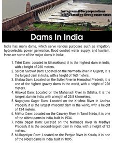 an advertisement for dam in india with information about the dam and how it is built