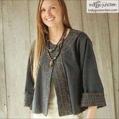 Cutting Edge Jacket sewing pattern from Indygo Junction – IndygoJunction Sweatshirt Makeover, Sweatshirt Ideas, Jacket Sewing, Diy Jacket, Tshirt Refashion, Jacket Pattern Sewing