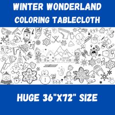 the winter wonderland coloring tablecloth is shown