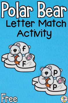 a polar bear letter match activity for kids