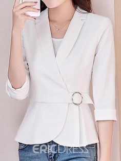 3/4 Sleeve Shirt Women, Fashion Outerwear, Drinking Alcohol, Women Blouses Fashion, Womens Dress Suits, Fashion Tops Blouse, Trendy Fashion Tops, Plus Size Outerwear, Blazer Fashion