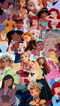 an image of many different princesses and their faces