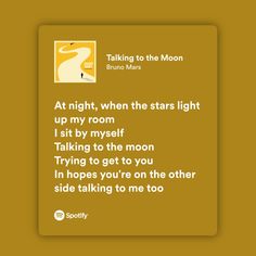 a yellow background with the words talking to the moon and an image of a bird on it