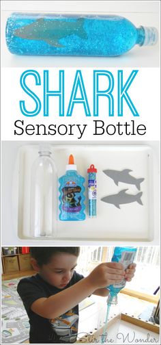 the shark bottle is an easy and fun science project for kids to do with their own hands