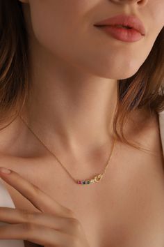 We creating this handmade birthstone necklace you see using 925 sterling silver and 14k gold. It is the perfect accessory that will suit your shine or make it feel special. It will be a unique gift that will add meaning to your precious days such as graduations, birthdays, mother's days, wedding events. Just click this link for the bracelet of the same product :) https://www.etsy.com/listing/989229726/birthstone-bracelet-for-mom-custom If you like the personalized jewelry we have created for you Luxury Birthstone Jewelry For Proposal, Fine Jewelry Heart Necklace With Birthstone, Fine Jewelry Heart-shaped Birthstone Necklace, Birthstone Cubic Zirconia Necklace For Birthday, Gold Sterling Silver Heart Necklace With Gemstone, Gift Cubic Zirconia Birthstone Charm Necklace, Birthstone Cubic Zirconia Charm Necklace Gift, Cubic Zirconia Birthstone Charm Necklace As Gift, Birthday Necklace With Birthstone And Cubic Zirconia