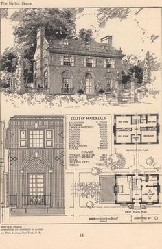 an old house is shown with plans for it