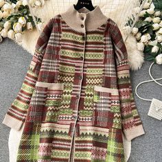 Women's Ethnic Sweater Cardigan Long Sleeve Long Cardigan Beige Patchwork Cardigan For Winter, Winter Patchwork Long Sleeve Sweater Coat, Winter Patchwork Long Sleeve Cardigan, Winter Beige Patchwork Cardigan, Winter Long Sleeve Patchwork Cardigan, Winter Long Sleeve Patchwork Sweater Coat, Fall Long Sleeve Cardigan With Fair Isle Pattern, Long Sleeve Fair Isle Cardigan For Fall, Fall Fair Isle Pattern Long Sleeve Cardigan