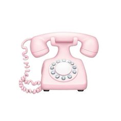 an old fashioned pink phone is shown on a white background