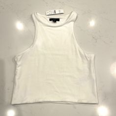 J Crew Formknit Double Layered Crop Tank White Small Excellent Condition, Nwt