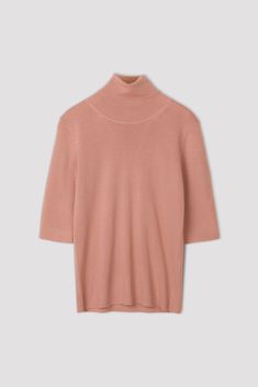 Merino Elbow Sleeve Top | Filippa-k.com Modern 3/4 Sleeve Tops For Fall, Merino Wool Turtleneck Top For Spring, Spring Merino Wool Turtleneck Top, Elegant Short Sleeve Winter Sweater, Modern Merino Wool Tops For Fall, Classic Short Sleeve Sweater For Fall, Spring Wool Turtleneck Top, Elbow Sleeve, Elbow Length Sleeve