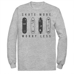 You'll be on a roll wearing this men's skateboard tee. You'll be on a roll wearing this men's skateboard tee. Crewneck Long sleevesFABRIC & CARE Cotton, polyester Machine wash Imported Size: XXL. Color: Med Grey. Gender: male. Age Group: adult. Graphic Tee With Letter Print For Skateboarding, Urban Crew Neck Tops For Skateboarding, Casual Skateboarding Top With Front Print, Casual Front Print Tops For Skateboarding, Casual Tops With Front Print For Skateboarding, Casual Long Sleeve Tops For Skateboarding, Relaxed Fit Letter Print T-shirt For Skateboarding, Casual T-shirt With Graphic Print For Snowboarding, Casual Crew Neck T-shirt For Snowboarding