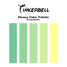 the color palette for tinkerbell disney's color palette is shown in green, yellow and blue