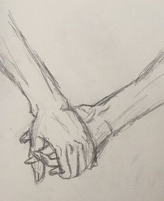 a pencil drawing of two hands holding each other