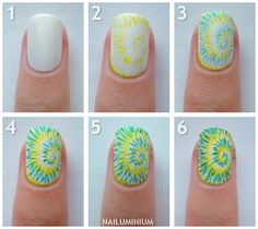 Nailuminium: Tie Dye Tutorial Tie Dye Nails, Spring Nail Art, Acrylic Nail Art, Cute Nail Art, Nail Polish Designs, Cute Nail Designs, Cool Nail Designs, Nail Art Tutorial