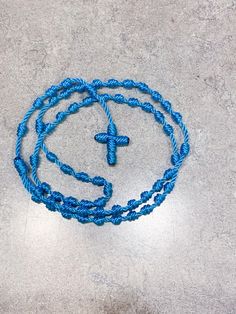 Hello and thanks for stopping by! My rosaries are handmade from knotted nylon cord. These knotted rosaries are durable, high-quality, easy to carry, lightweight. and made with so much love! This rosary is a beautiful, vibrant yet soft  blue, as Mary is often portrayed as wearing in art.  Now with the option to add a Saint or Marian medal! All available medals are notated in the listing photos. Miraculous Medals (shown) have the size option of Regular or Small. All other medals come in size Regul Adjustable Blue Rosary With 8mm Beads, Adjustable Blue Beaded Rosary, Adjustable Blue Rosary With Miraculous Medal, Knotted Rosary, Special Prayers, Sainte Marie, Saints Medals, Miraculous Medal, So Much Love