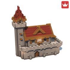 an image of a castle made out of legos on a white background with the caption's logo below it