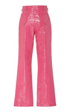 Pink Cowboy, Saks Potts, Pink Pants, Faux Leather Pants, Colorful Fashion, Fashion Sense, Moda Operandi, Daily Fashion