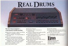 an advertisement for the ibm real drums system