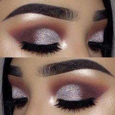 23 Glitzy New Year's Eve Makeup Ideas: #18. GLITZ AND GLAMOUR EYE MAKEUP; #eyemakeup; #makeup #eyemakeups Eve Makeup, Silver Eye Makeup, Nye Makeup, Make Up Studio, New Years Eve Makeup, Smink Inspiration, Valentines Makeup, Makijaż Smokey Eye, Eye Makeup Brushes