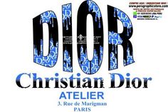 the front cover of christian dior's album, featuring blue letters and numbers