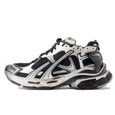 Balenciaga Runner Sneakers 'Black and White Mesh and Nylon' 772774W3RMU9010 Balenciaga Runner Sneakers, Balenciaga Runner, Balenciaga Runners, Shoe Wishlist, White Mesh, Fit Ideas, Sneakers Black, Balenciaga, Mesh