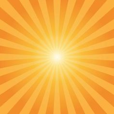 an orange and yellow sunburst background with light rays in the center, as well as