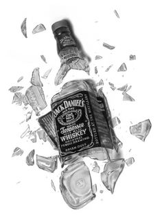 Broken Bottle, Bottle Drawing, Gcse Art Sketchbook, Object Drawing, Kill Switch, Jack Daniels Whiskey, Gcse Art, Broken Glass, Arte Inspo