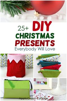 christmas presents with text overlay that reads 25 + diy christmas presents everybody will love