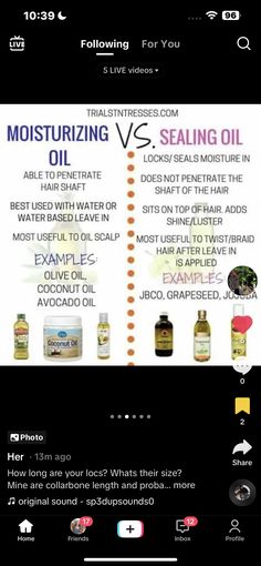 Loc Oil, Oils For Locs, Loc Growth Tips, Oils For Locs Black Women, Loc Tips Hair Care, Hair Growth Oil For Locs, Oils For Loc Growth, Loc Shampoo Diy, Loc Maintenance Products