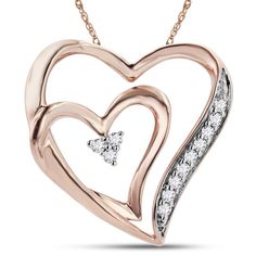 This beautiful white diamond heart pendant set in 14k rose gold is an elegant highlight of our ETERNAL collection. This pendant features 0.10 CTW of brilliant white diamonds on an 18" cable chain with a spring ring lock. The ETERNAL collection is our complete diamond collection. Every diamond has its own special identity and we strive to highlight the stones' best characteristics with thoughtful design and distinguished craftsmanship for lifetimes of wearability and enjoyment. Metal: 14k Gold Me Rose Gold Heart Pendant Diamond Necklace, Rose Gold Diamond Heart Pendant Necklace, Rose Gold Diamond Jewelry For Valentine's Day, Rose Gold Heart-shaped Diamond Necklace, Rose Gold Heart Cut Diamond Necklace With Accents, Rose Gold Diamond Open Heart Necklace, Rose Gold Heart Diamond Necklace For Valentine's Day, Rose Gold Open Heart Diamond Necklace, Rose Gold Heart Necklace With Diamond Accents