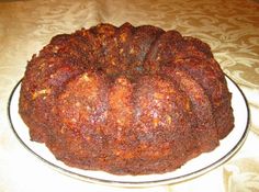 a bundt cake sitting on top of a white plate