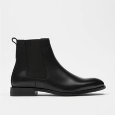 Zara Black Leather Chelsea Boots With Elastic Panels And Back Pull Tab, Non Slippery Sole Nwt Size 12/45 Chelsea Boots Men Outfit, Boots Men Outfit, Black Leather Chelsea Boots, Zara Men, Dress Guide, Chelsea Boots Men, Black Chelsea Boots, Leather Chelsea Boots, Zara Man