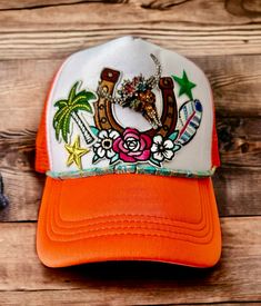 Looking for a unique and one-of-a-kind gift for that trucker in your life? Look no further than this custom-ordered trucker! This Western-themed trucker is perfect for any occasion, and is sure to be a hit with any trucker. Trucker Hat As Gift, 5-panel Trucker Hat, Trucker Style 5-panel Snapback Hat As Gift, Trucker Snapback Hat As Gift, Custom Snapback Trucker Hat As Gift, Gift Trucker Hat, Handmade Adjustable Trucker Hat, One Size Fits Most Trucker Hat As Gift, Multicolor Trucker Hat